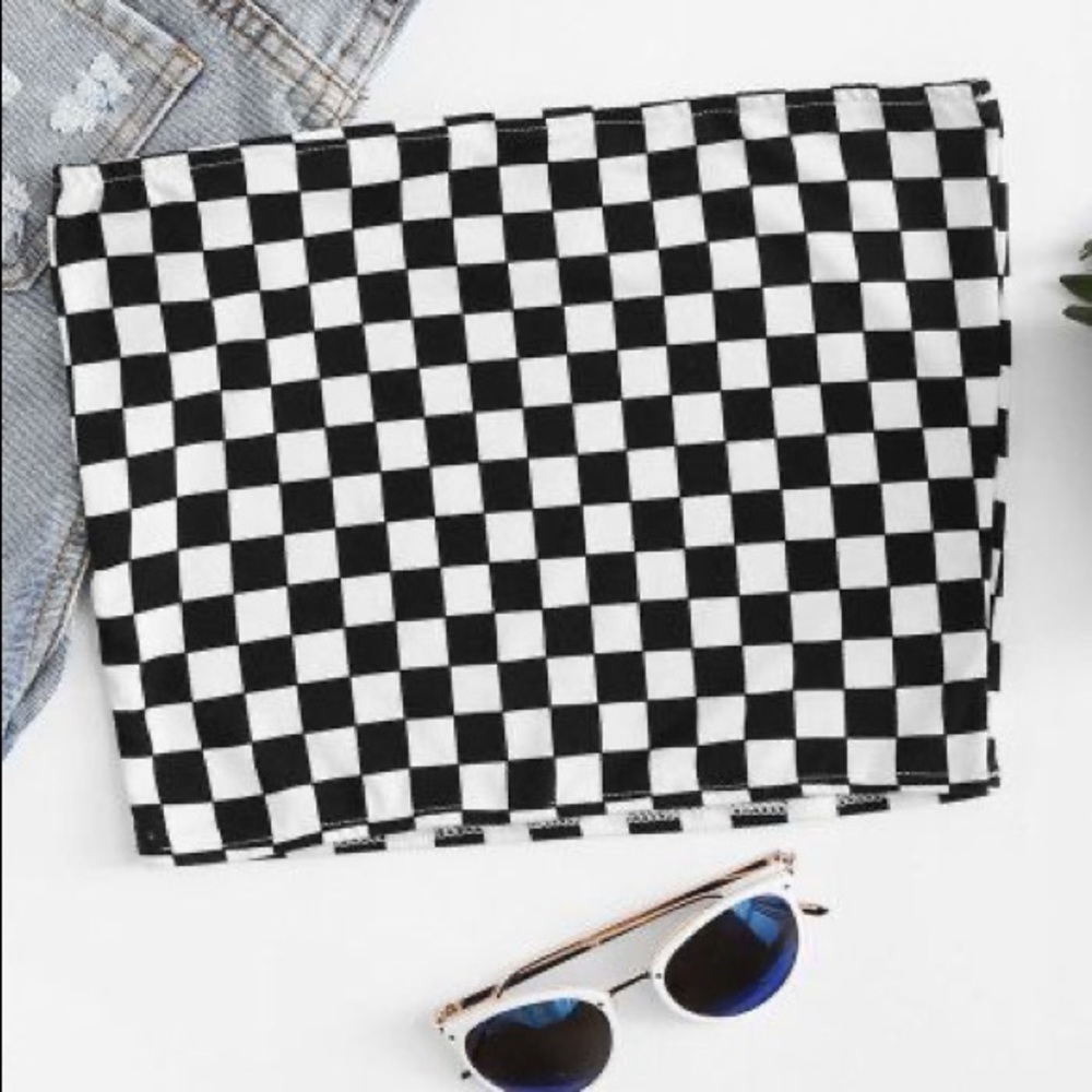 shein checkered tube top